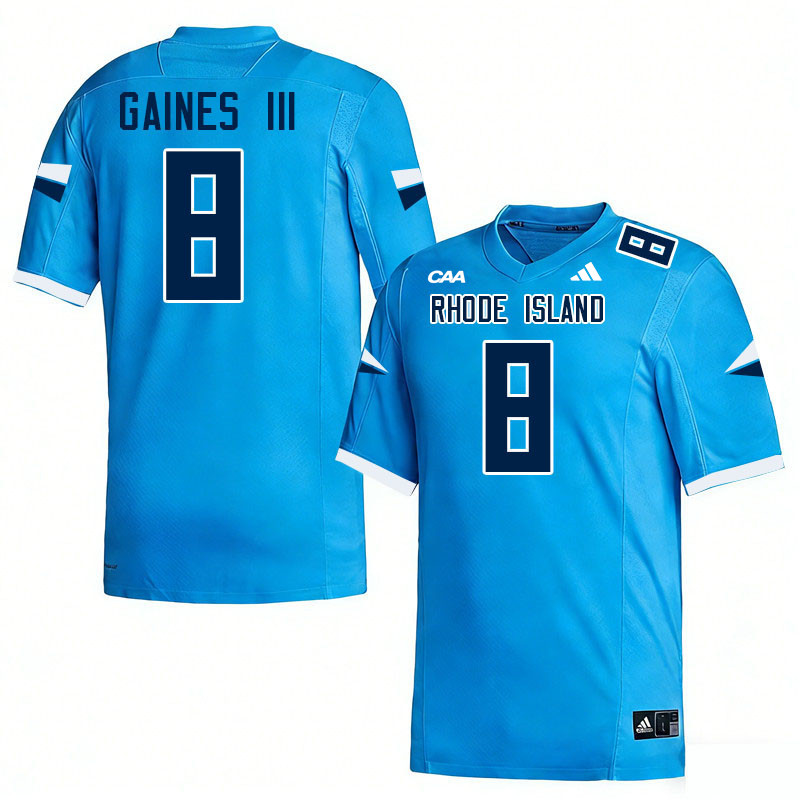 Rhode Island Rams #8 Greg Gaines III College Football Jerseys,Uniforms-Keaney Blue